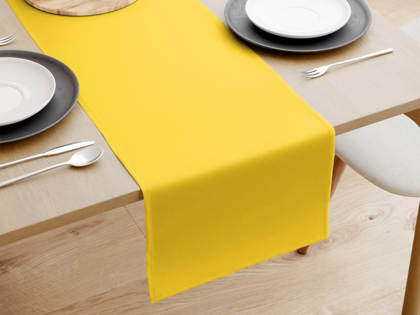 Bieżnik na stół z płótna bawełnianego - żółty