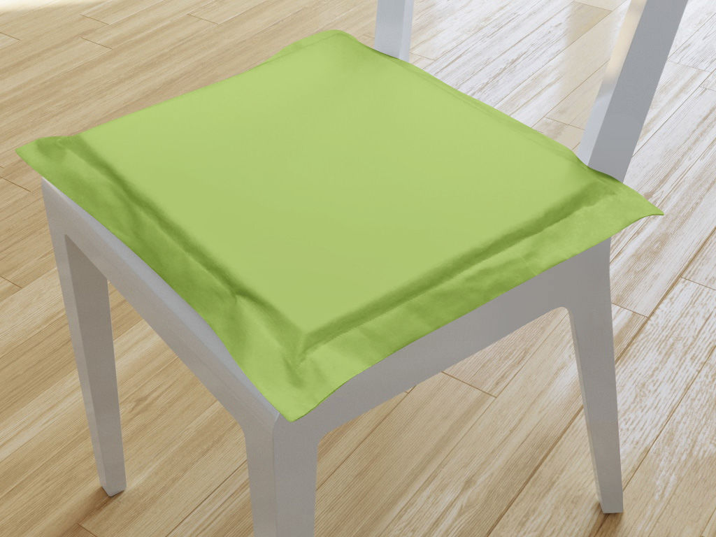Kwadratowa poduszka na krzesło z ozdobną kantą 38x38 cm Suzy - zielona