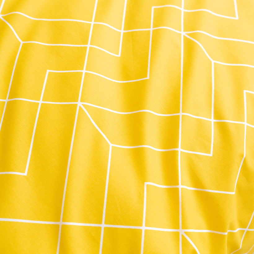 Pościel bawełniana - mozaika na żółtym