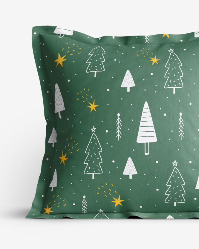 Poszewka na poduszkę z ozdobną kantą bawełniana świąteczna - Świąteczna magia