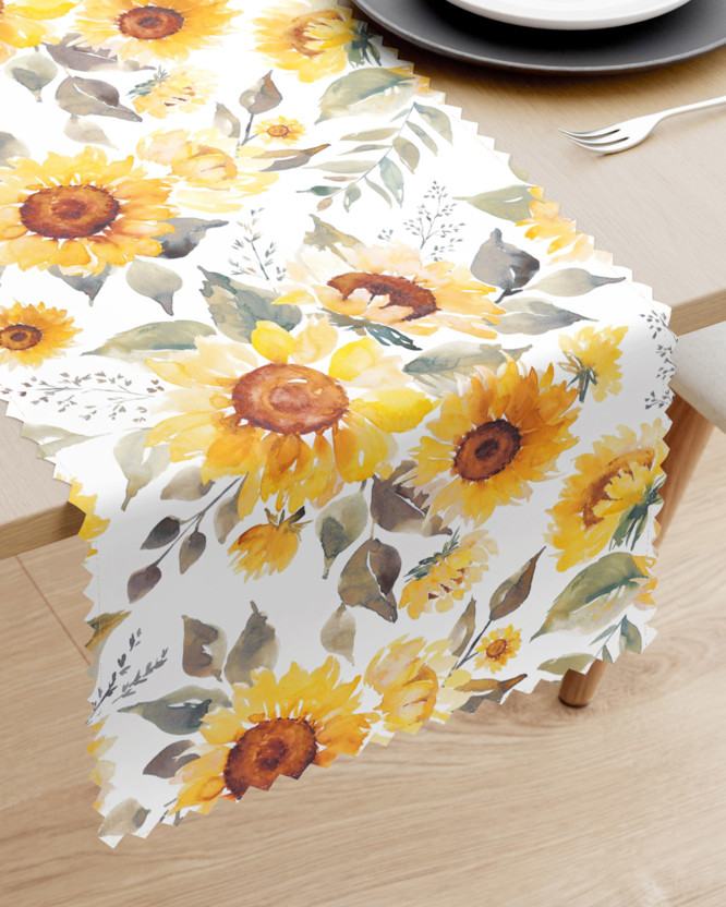 Bieżnik na stół plamoodporny - kwiaty słonecznika