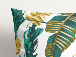 Poszewka na poduszkę bawełniana - liście palmy na białym