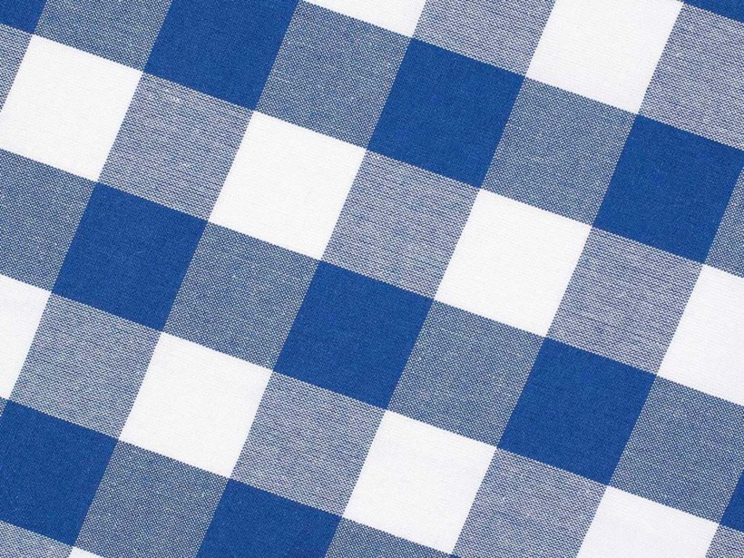 Mocna tkanina bawełniana Kanafas 230 g/m2 - duża niebiesko-biała kratka