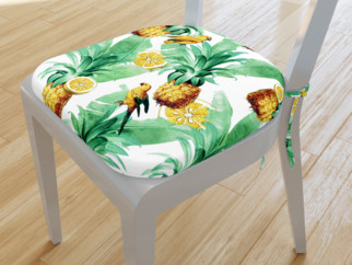 Zaokrąglona poduszka na krzesło 39x37 cm - tropikalny raj