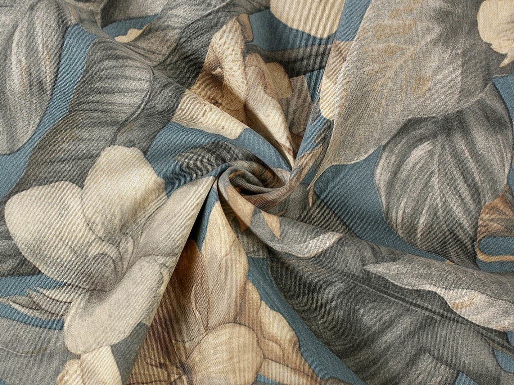 Tkanina dekoracyjna Loneta - kwiaty tropikalne