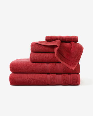 Bawełniany ręcznik kąpielowy - czerwony