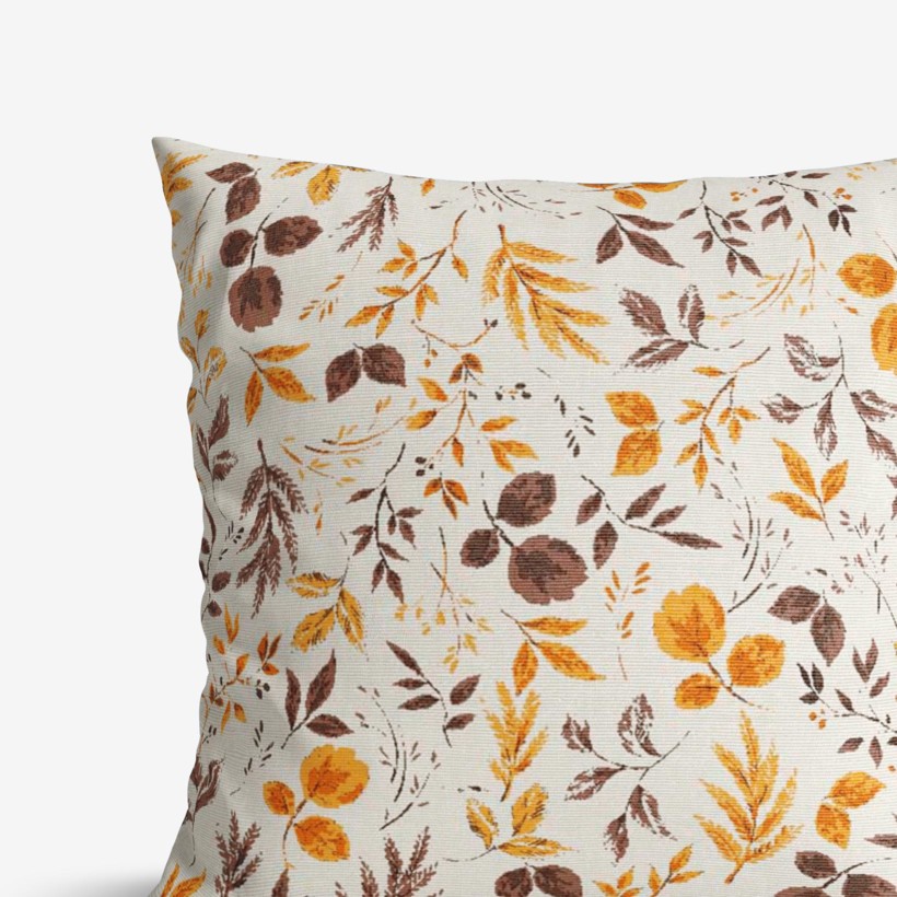 Poszewka na poduszkę dekoracyjna Loneta - brązowe i pomarańczowe liście