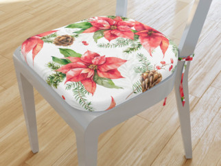 Zaokrąglona poduszka na krzesło 39x37 cm Loneta - gwiazda betlejemska