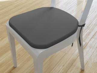 Zaokrąglona poduszka na krzesło 39x37 cm Suzy - ciemnoszara
