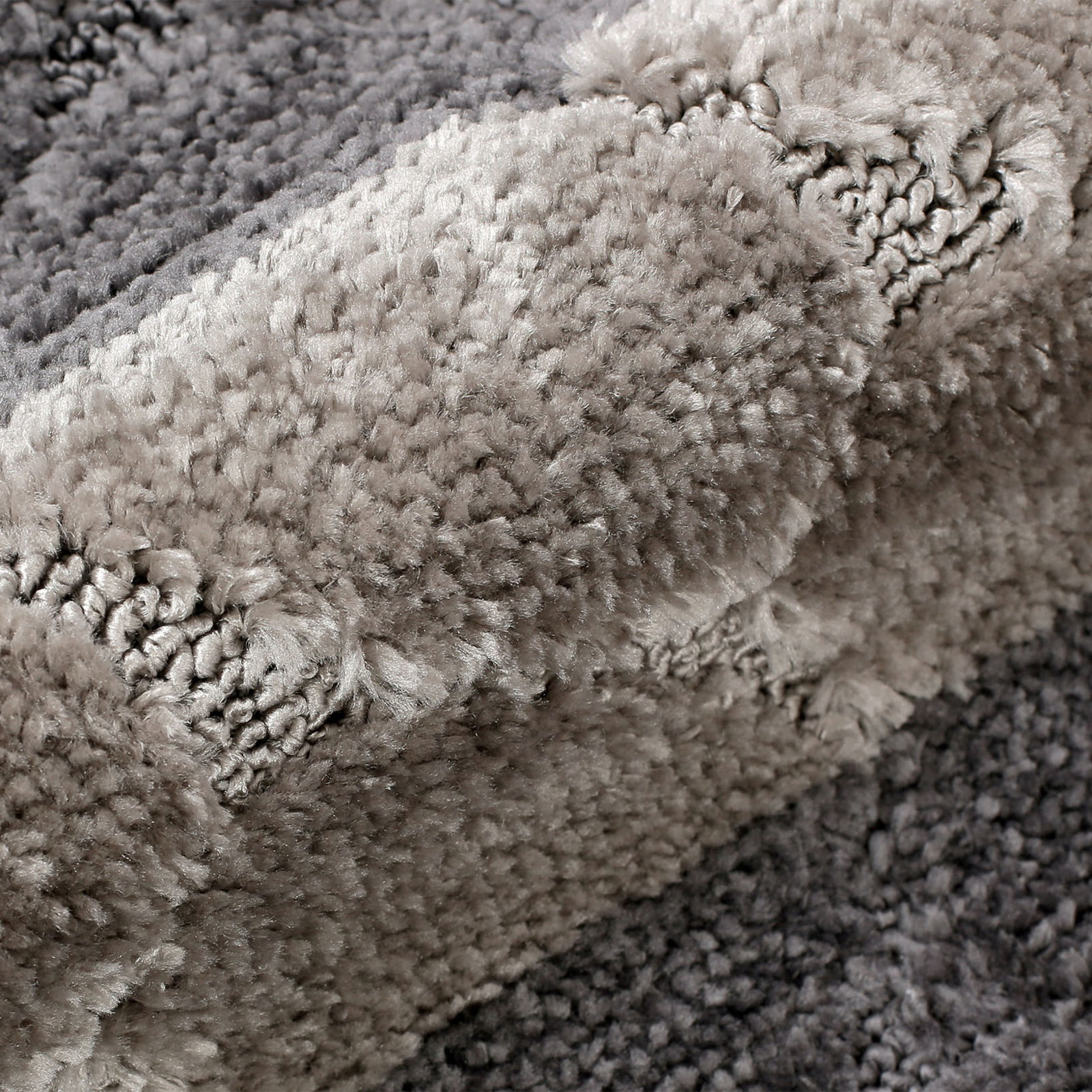 Dywanik łazienkowy z długim włosiem - szare pasy 50x40 cm