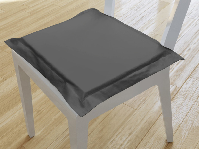 Kwadratowa poduszka na krzesło z ozdobną kantą 38x38 cm Suzy - ciemnoszara starý
