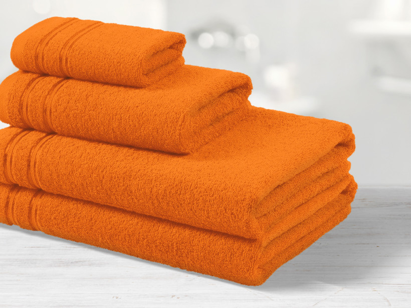 Ręcznik kąpielowy frotte Nela - głęboki pomarańczowy