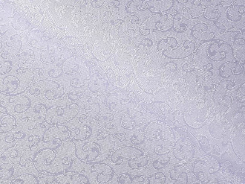 Luksusowa tkanina obrusowa plamoodporna - biała z małymi ornamentami