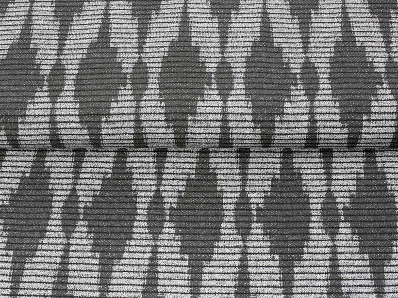 Tkanina dekoracyjna Loneta - ciemne szrafowane, wytłaczane fale