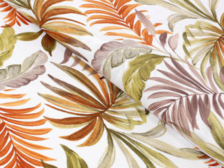 Tkanina dekoracyjna Loneta - kolorowe liście palmowe - szer. 140cm