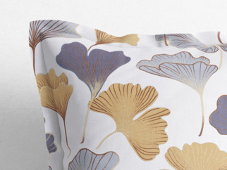 Poszewka na poduszkę z ozdobną kantą bawełniana - liście miłorzębu