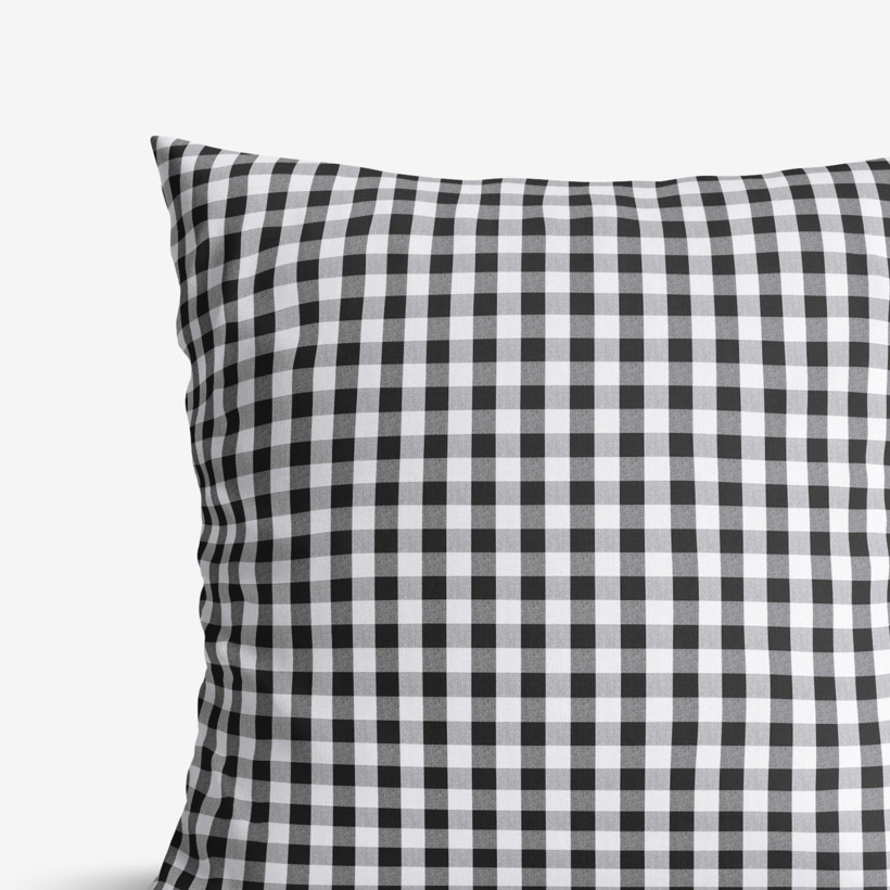 Poszewka na poduszkę bawełniana - czarno-biała kratka
