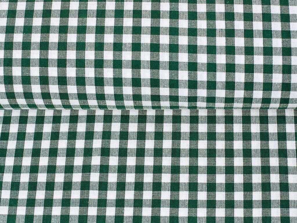 Mocna tkanina bawełniana Kanafas 230 g/m2 - mała zielono-biała kratka