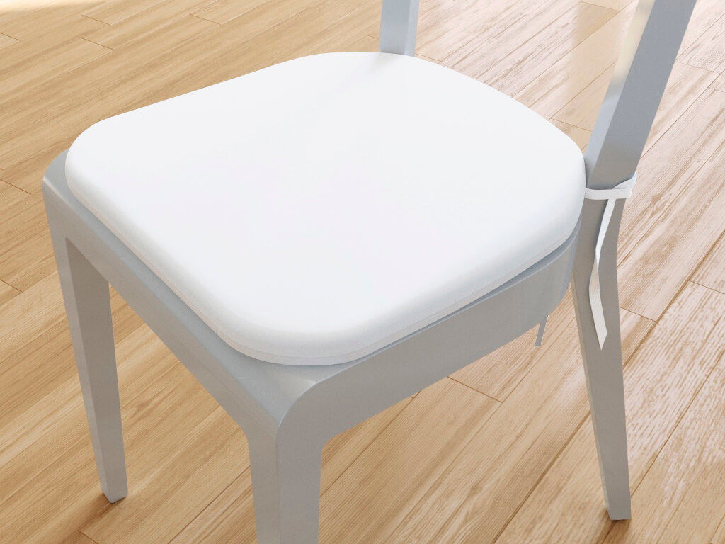 Zaokrąglona poduszka na krzesło 39x37 cm Suzy - biała